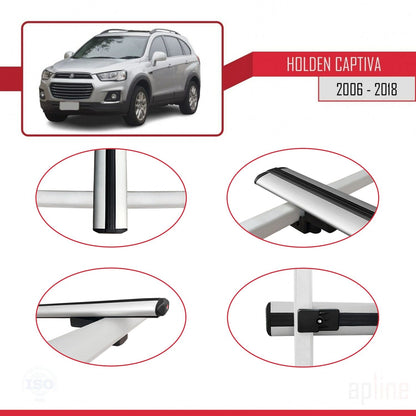Compatible avec Holden Captiva 2006-2018 BASIC Model Barres de Toit Railing Porte-Bagages de Voiture Gris Aluminium 3 Barres