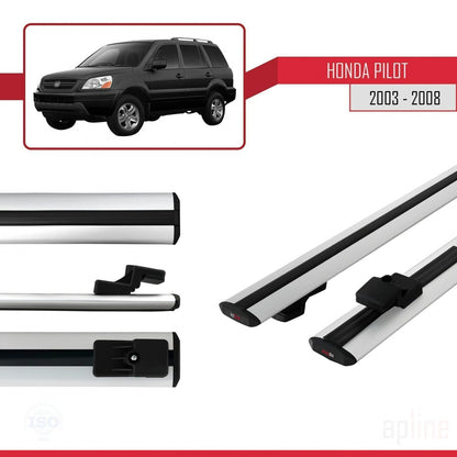 Compatible with Honda Pilot 2003-2008 BASIC Model Car Roof Rack Cross Bar Grey Aluminium 2 Bars