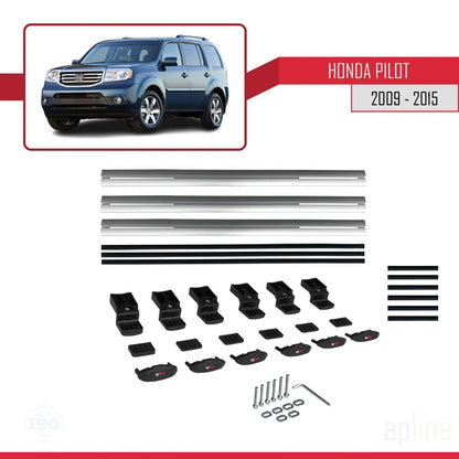 Compatible with Honda Pilot 2 2009-2015 BASIC Model Car Roof Rack Cross Bar Grey Aluminium 3 Bars