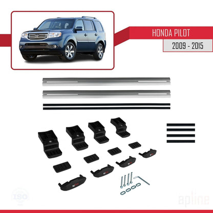 Compatible with Honda Pilot 2 2009-2015 BASIC Model Car Roof Rack Cross Bar Grey Aluminium 2 Bars
