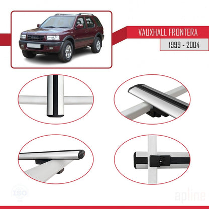 Compatible avec Vauxhall Frontera 2 1999-2004 BASIC Model Barres de Toit Railing Porte-Bagages de Voiture Gris Aluminium 2 Barres