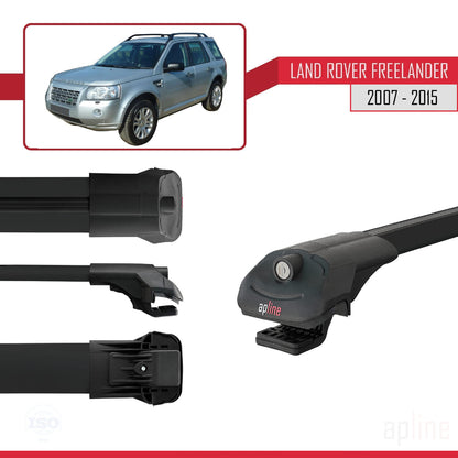 Compatible with Land Rover Freelander 2 (L359) 2007-2015 ACE-1 Car Roof Rack Cross Bar Black Aluminium 3 Bars