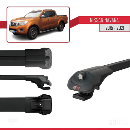 Compatible avec Nissan Navara 4 (D23) 2015-2021 ACE-1 Barres de Toit Railing Porte-Bagages de Voiture Noir Aluminium 3 Barres
