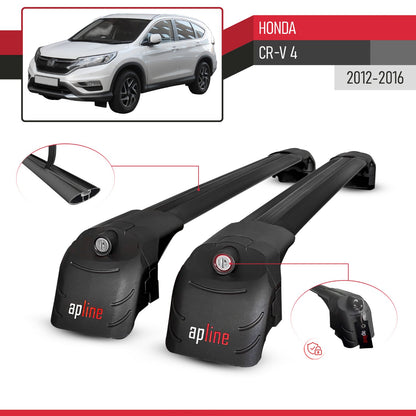 Compatible avec Honda CR-V 4 2012-2016 ACE-2 modèle Barres de Toit Railing Porte-Bagages de Voiture Noir Aluminium Barres
