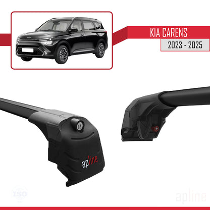 Compatible avec Kia Carens 2023-2025 ACE-2 Barres de Toit Railing Porte-Bagages de Voiture Noir Aluminium 2 Barres