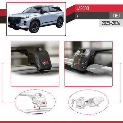 Compatible with JAECOO 7 2025-2026 ACE-2 Car Roof Rack Cross Bar Black Aluminium 2 Bars