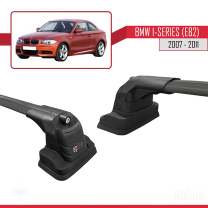 Compatible with BMW 1 Series (E82) 2007-2013 ACE-3 Car Roof Rack Cross Bar Black Aluminium 2 Bars