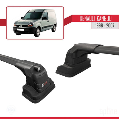 Compatible avec Renault Kangoo 1996-2007 ACE-3 Barres de Toit Railing Porte-Bagages de Voiture Noir Aluminium 2 Barres