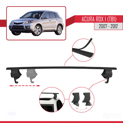 Compatible avec Acura RDX (TB1/2) 2007-2012 ACE-4 Barres de Toit Railing Porte-Bagages de Voiture Noir Aluminium 2 Barres