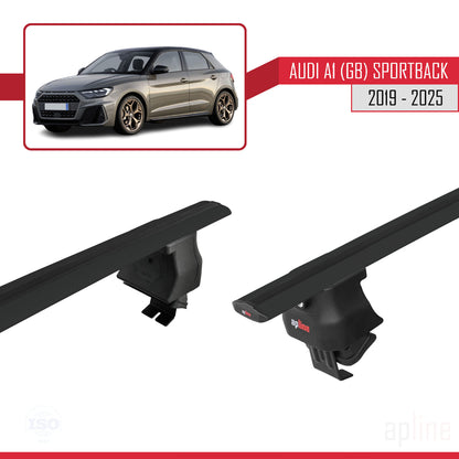 Compatible avec A1 (GB) Sportback 2019-2025 ACE-4 Barres de Toit Railing Porte-Bagages de Voiture Noir Aluminium 2 Barres