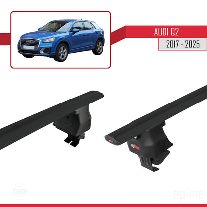 Compatible with Q2 (GA) 2017-2025 ACE-4 Car Roof Rack Cross Bar Black Aluminium 2 Bars