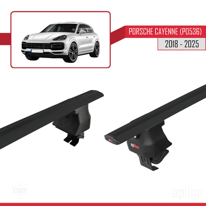 Compatible with Porsche Cayenne 3 (9YA) 2018-2025 ACE-4 Car Roof Rack Cross Bar Black Aluminium 2 Bars