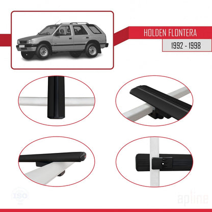 Compatible avec Holden Frontera 1992-1998 BASIC Model Barres de Toit Railing Porte-Bagages de Voiture Noir Aluminium 3 Barres