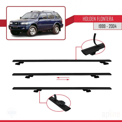 Compatible avec Holden Frontera 2 1999-2004 BASIC Model Barres de Toit Railing Porte-Bagages de Voiture Noir Aluminium 3 Barres