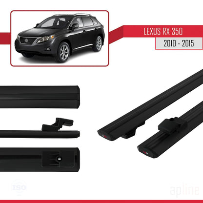 Compatible avec Lexus RX 3 (AL10) 2010-2015 BASIC Model Barres de Toit Railing Porte-Bagages de Voiture Noir Aluminium 2 Barres