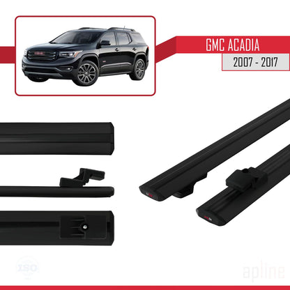 Compatible avec GMC Acadia 2007-2017 BASIC Model Barres de Toit Railing Porte-Bagages de Voiture Noir Aluminium 2 Barres