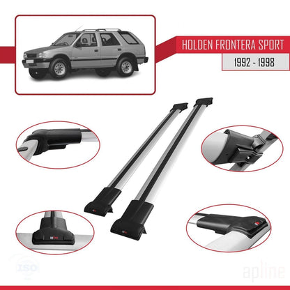 Compatible avec Holden Frontera Sport 1992-1998 FLY Model Barres de Toit Railing Porte-Bagages de Voiture Gris Aluminium 2 Barres