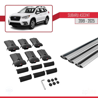 Compatible with Subaru Ascent 2019-2025 FLY Model Car Roof Rack Cross Bar Grey Aluminium 3 Bars