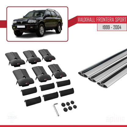 Compatible avec Vauxhall Frontera 2 Sport 1999-2004 FLY Model Barres de Toit Railing Porte-Bagages de Voiture Gris Aluminium 3 Barres