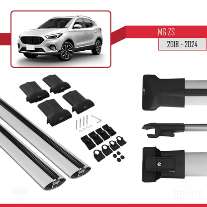 Compatible avec MG ZS 2018-2024 FLY Model Barres de Toit Railing Porte-Bagages de Voiture Gris Aluminium 2 Barres