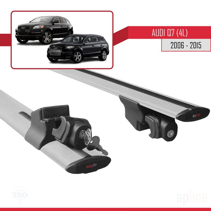 Compatible avec Q7 (4L) 2006-2015 HOOK Model Barres de Toit Railing Porte-Bagages de Voiture Gris Aluminium 2 Barres