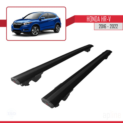 Compatible avec Honda HR-V 2016-2022 HOOK Model Barres de Toit Railing Porte-Bagages de Voiture Noir Aluminium 2 Barres