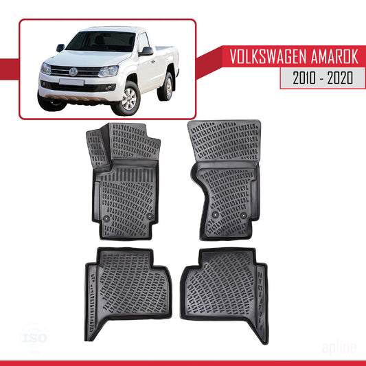 Compatible with Volkswagen Amarok (2F) 2010-2020 4D Car mats Black