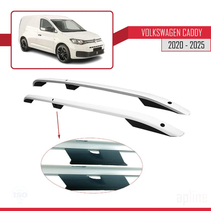 Compatible avec Volkswagen Caddy 4 (SB) 2020-2025 (Empattement Court L1/H1) Rails de Toit Porte-bagages sur le Toit Gris