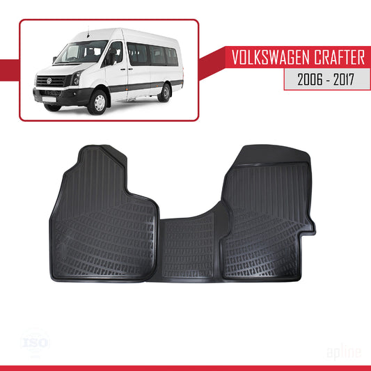 Compatible with Volkswagen Crafter 2006-2017 4D Car mats Black