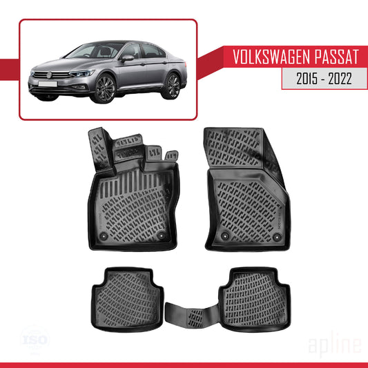 Compatible with Volkswagen Passat B8 (3G) 2015-2022 4D Car mats Black