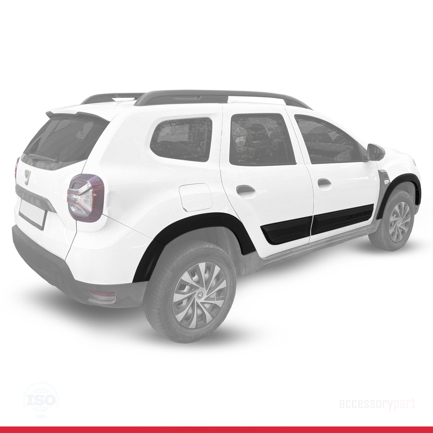 Compatible with Dacia Duster 2018-2024 Fender Wheel arch Protector Mudguard and Bodyguard Side Protection Vehicle Body Protection Kit BLACK