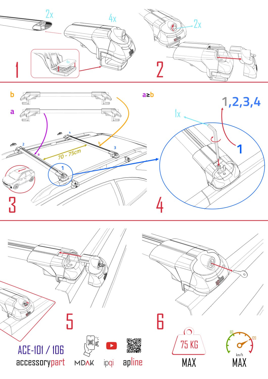 Compatible avec Mercedes GLS Class X166 2017-2019 ACE-1 Barres de Toit Railing Porte-Bagages de Voiture Noir Aluminium 2 Barres