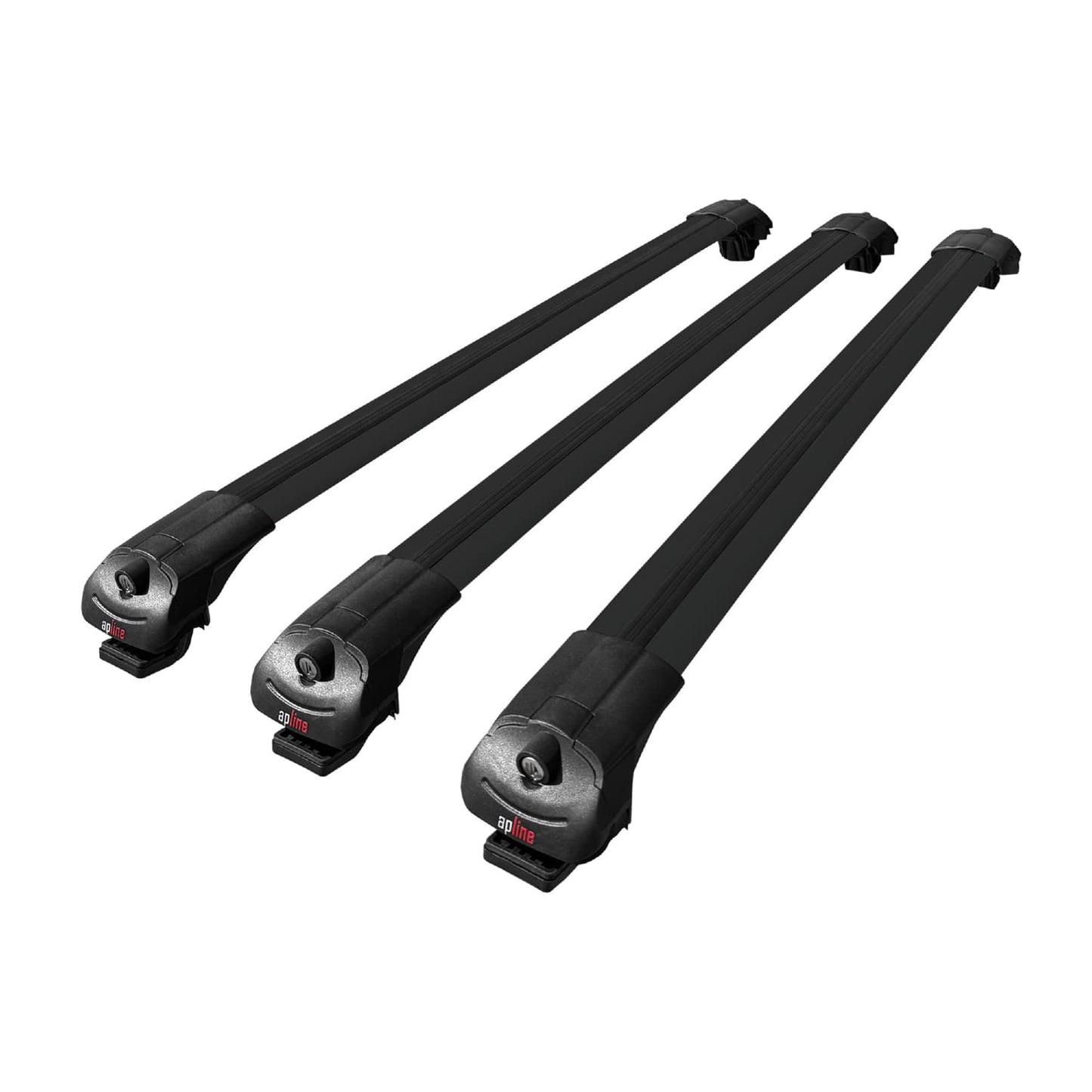 Compatible avec Fiat Grande Panda 2025 ACE-1 Barres de Toit Railing Porte-Bagages de Voiture Noir Aluminium 3 Barres