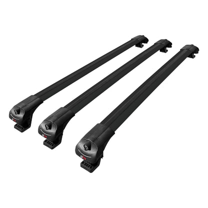 Compatible avec Renault Duster (HS) Post-Facelift 2014-2017 ACE-1 Barres de Toit Railing Porte-Bagages de Voiture Noir Aluminium 3 Barres
