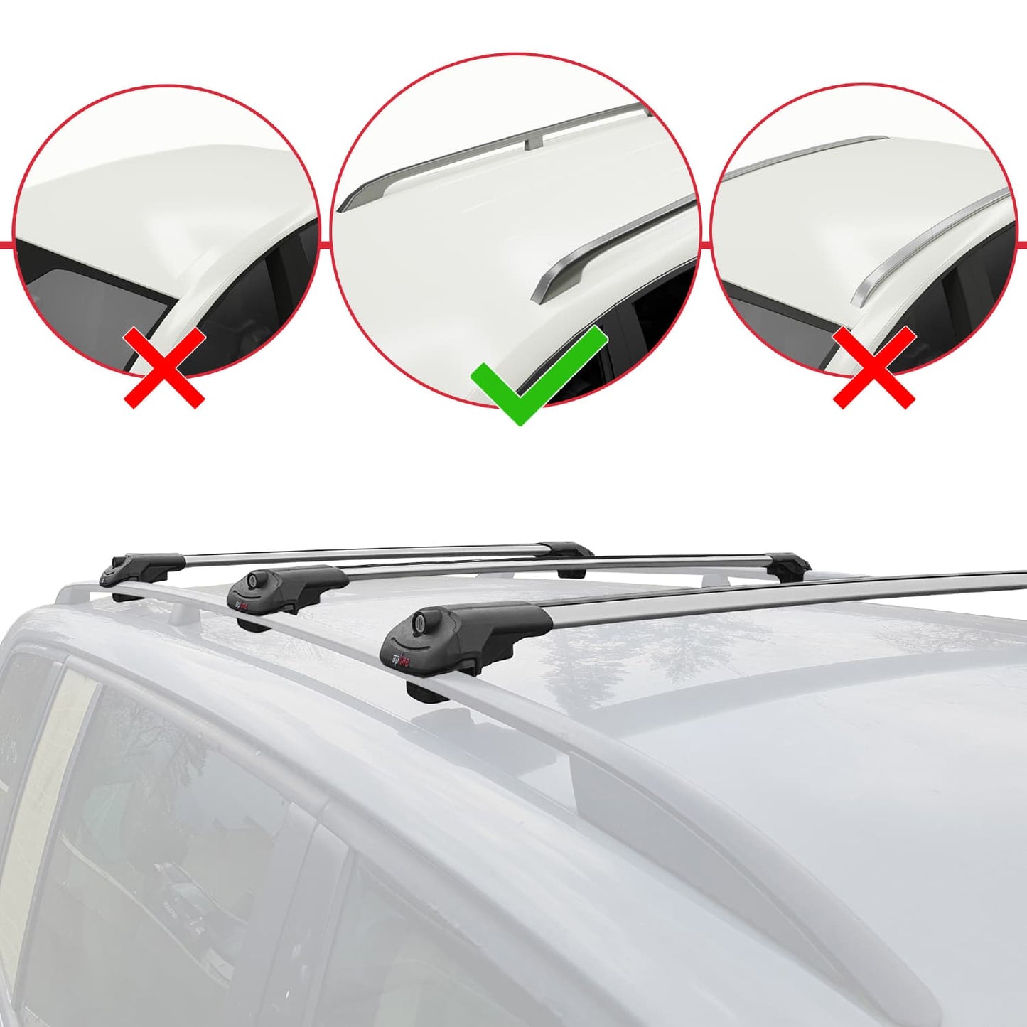 Compatible avec Fiat Scudo 2 2007-2016 ACE-1 Barres de Toit Railing Porte-Bagages de Voiture Gris Aluminium 3 Barres