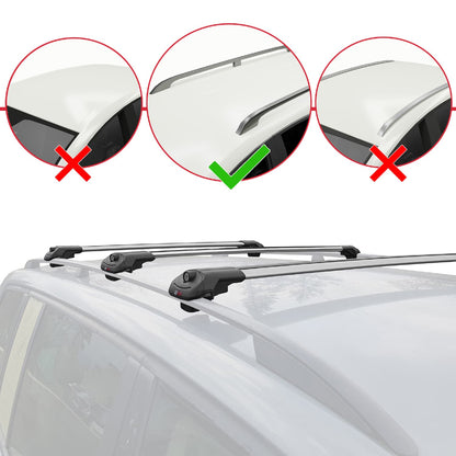 Compatible with Mercedes V Class 3 (W447) 2014-2025 ACE-1 Car Roof Rack Cross Bar Grey Aluminium 3 Bars