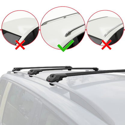 Compatible avec A6 (C6) Allroad 2006-2011 ACE-1 Barres de Toit Railing Porte-Bagages de Voiture Noir Aluminium 3 Barres