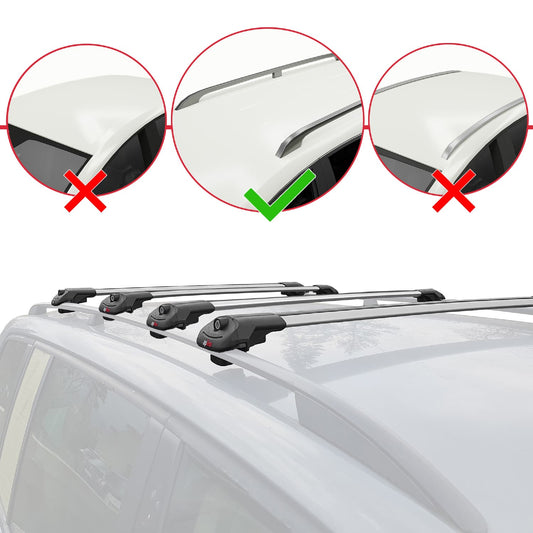 Compatible with Fiat Doblo 2000-2009 ACE-1 Car Roof Rack Cross Bar Grey Aluminium 4 Bars