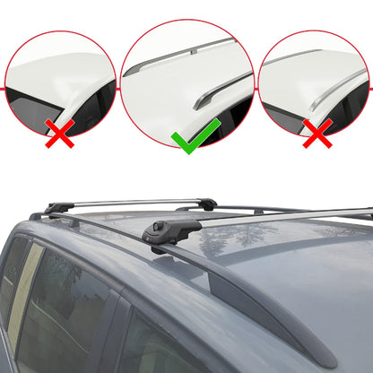 Compatible avec Ssangyong Rexton (Y200) 2001-2005 ACE-1 Barres de Toit Railing Porte-Bagages de Voiture Gris Aluminium 2 Barres