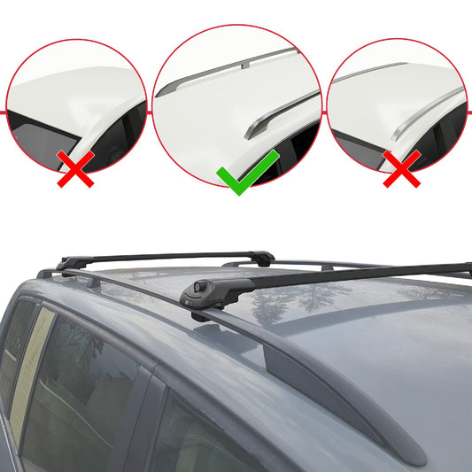 Compatible avec Skoda Karoq 2017-2025 ACE-1 Barres de Toit Railing Porte-Bagages de Voiture Noir Aluminium 2 Barres