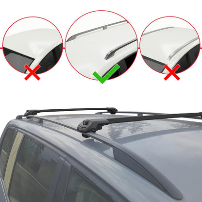 Compatible avec SsangYong Rexton 2018-2025 ACE-1 Barres de Toit Railing Porte-Bagages de Voiture Noir Aluminium 2 Barres