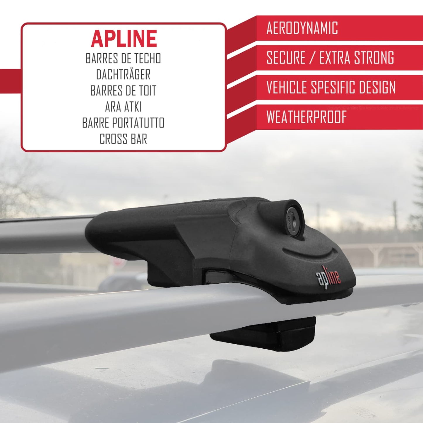 Compatible avec Peugeot Partner 1996-2003 ACE-1 Barres de Toit Railing Porte-Bagages de Voiture Gris Aluminium 2 Barres