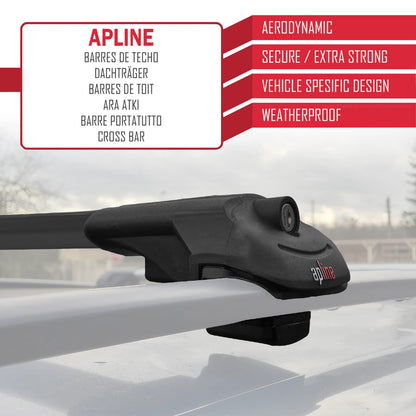 Compatible avec Ford Edge 2007-2014 ACE-1 Barres de Toit Railing Porte-Bagages de Voiture Noir Aluminium 3 Barres