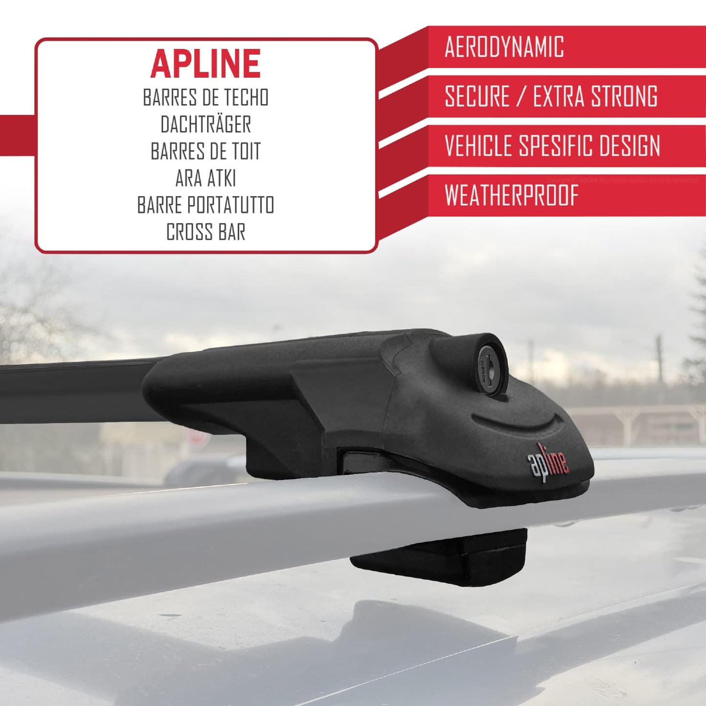 Compatible avec Mercedes GLS Class X166 2017-2019 ACE-1 Barres de Toit Railing Porte-Bagages de Voiture Noir Aluminium 2 Barres