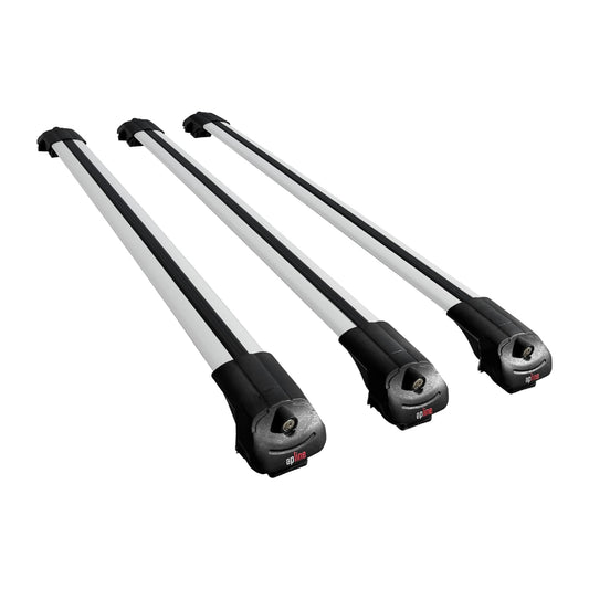 Compatible with Renault Express 2021-2025 ACE-1 Car Roof Rack Cross Bar Grey Aluminium 3 Bars