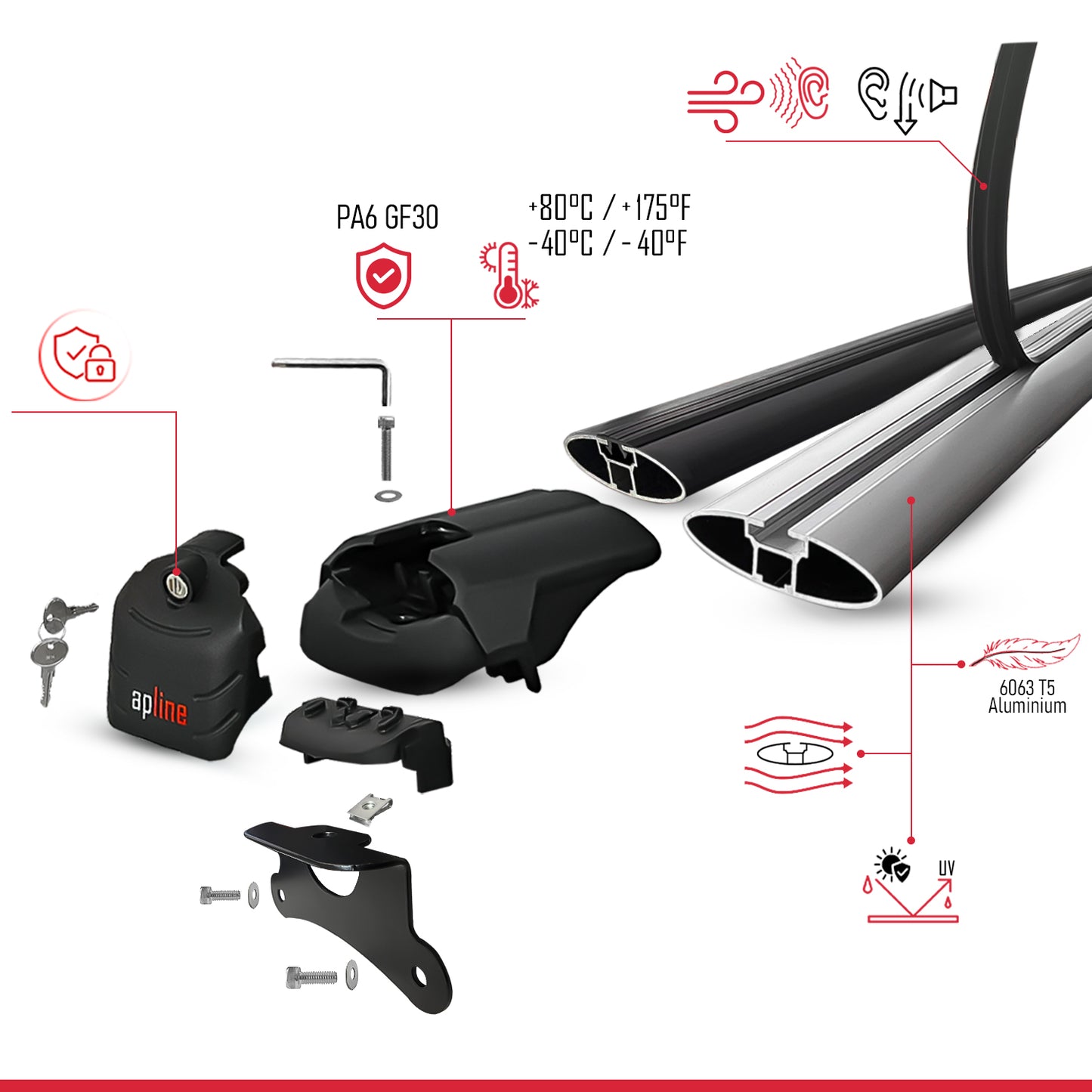 Compatible avec Jeep Compass (MP552) 2017-2025 ACE-2 modèle Barres de Toit Railing Porte-Bagages de Voiture Gris Aluminium Barres