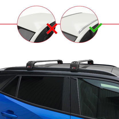 Compatible with Peugeot 2008 II (P24) 2020-2025 ACE-2 Car Roof Rack Cross Bar Black Aluminium 2 Bars