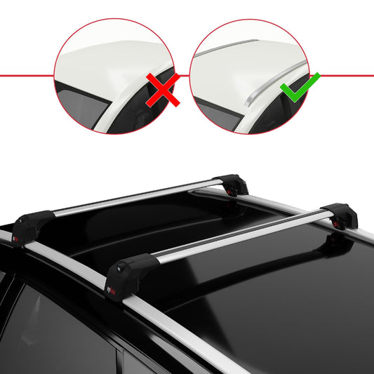 Compatible with Vauxhall Mokka X (J13) 2016-2019 ACE-2 Car Roof Rack Cross Bar Grey Aluminium 2 Bars