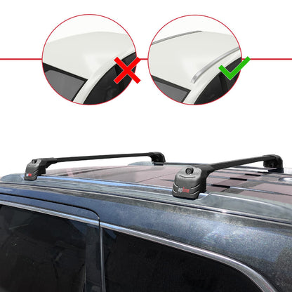 Compatible with Jeep Grand Cherokee 4 (WK2) 2011-2020 ACE-2 Car Roof Rack Cross Bar Black Aluminium 2 Bars