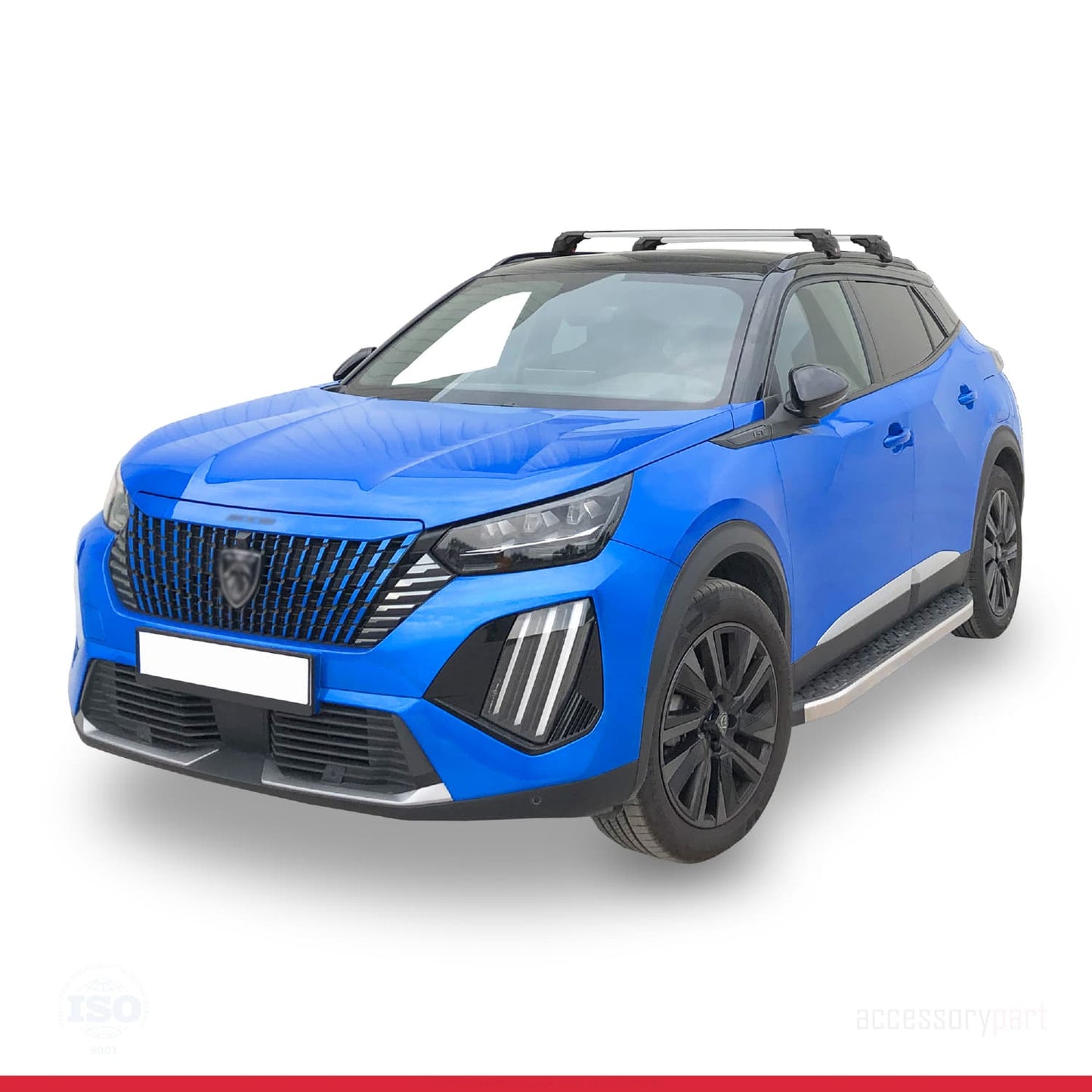 Compatible with Peugeot 2008 II (P24) 2020-2025 ACE-2 Car Roof Rack Cross Bar Grey Aluminium 2 Bars